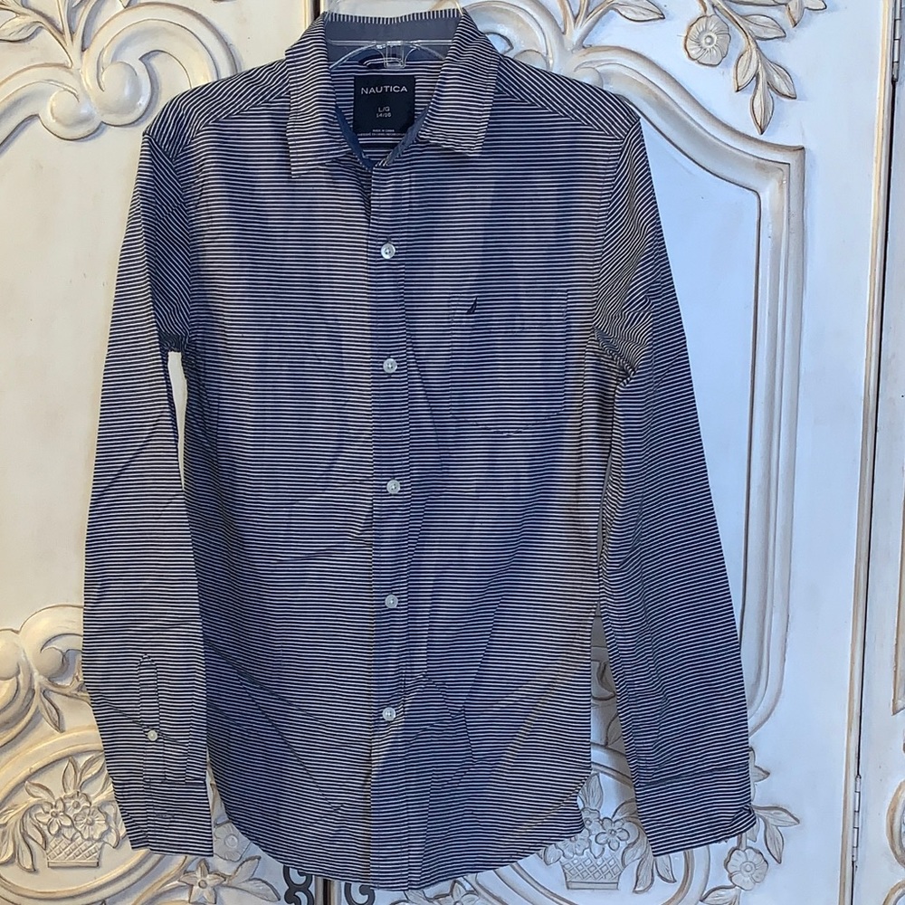 Nautica button down dress shirt. 14/16. - Picture 1 of 4